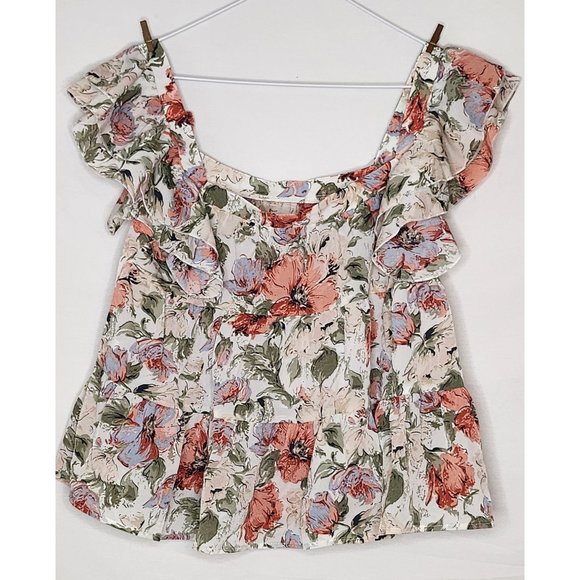 Emery Rose Tiered‎ Ruffle top Size Large - Picture 1 of 5